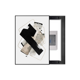 Crossed Black Abstract Shapes Breaker Box Cover | Stylish Electrical Panel Conceal
